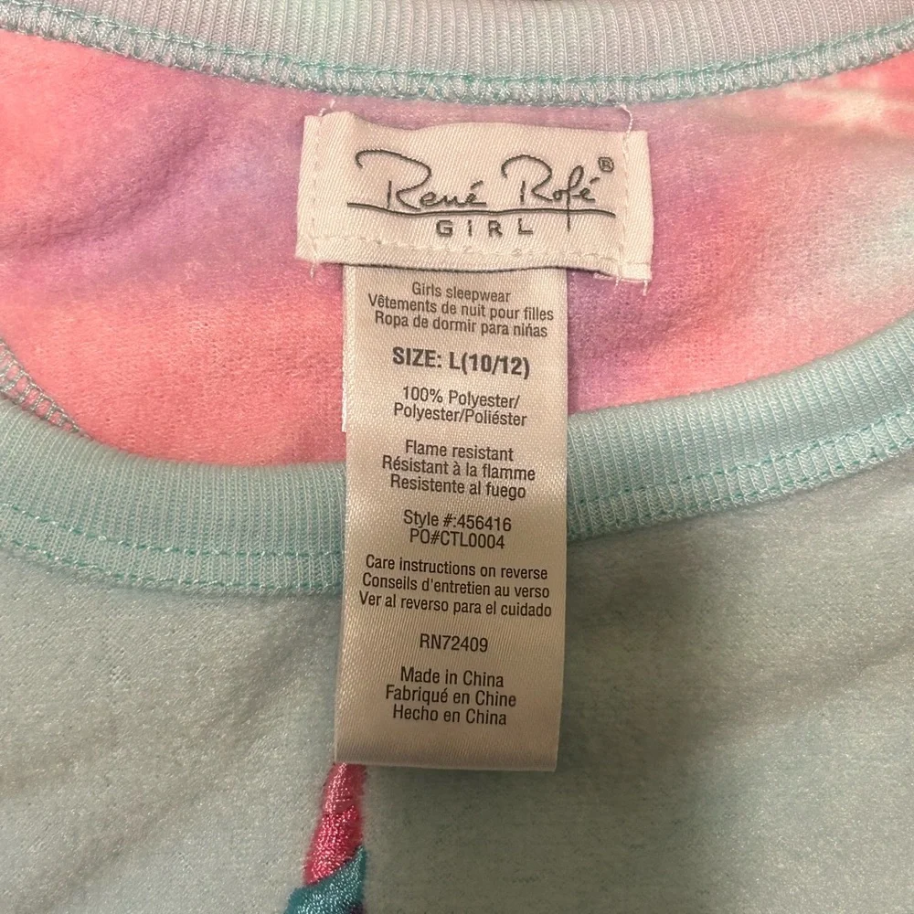 Blue‎ Unicorn 🦄 Nightgown Matching Slipper Socks - Rene Rofe - Size L 10/12 NWT